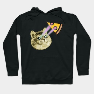 Cat Pizza Meme Laser Eyes Hoodie